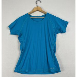 RAB Womens Size 14 Interval Base Layer T Shirt Blue‎ Short Sleeve Train Run Hike